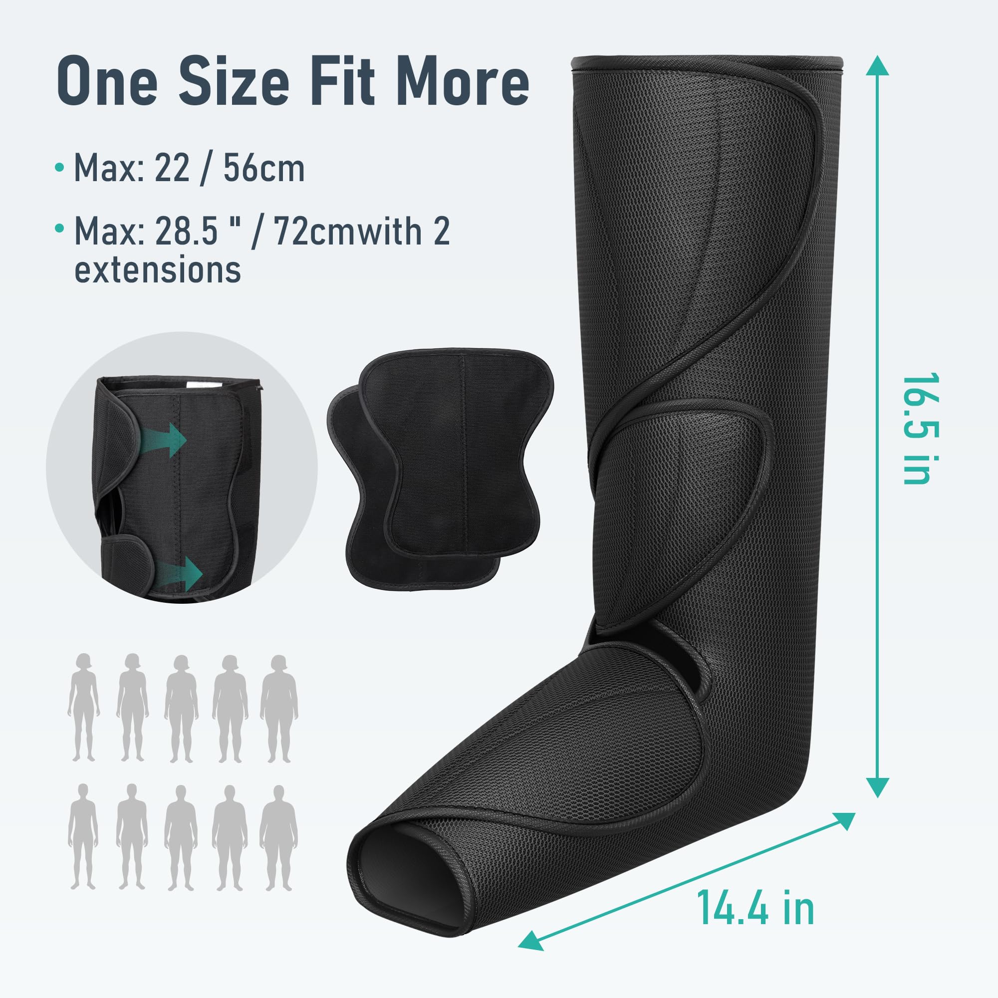 QUINEAR leg massager extensers expand fit for larger calves