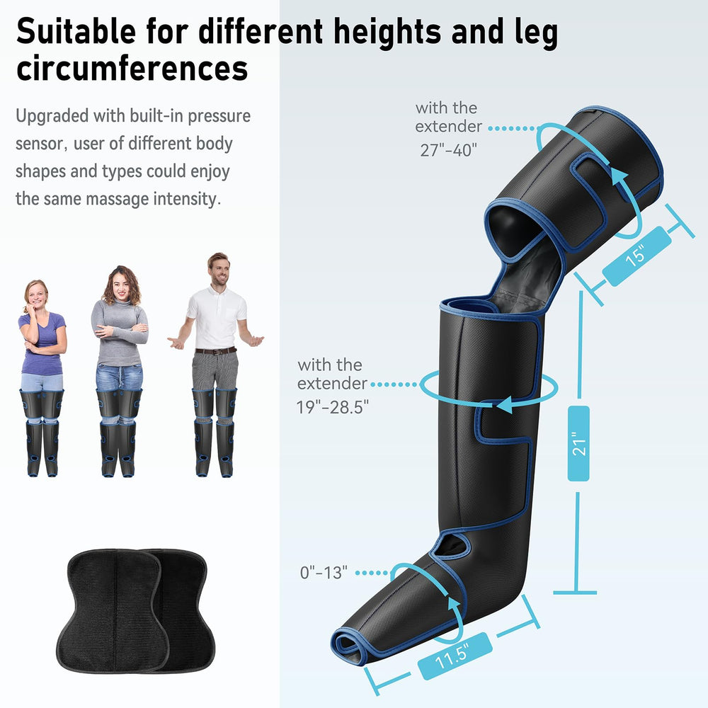 QUINEAR leg massager heat settings offer warming relief for calves and feet.