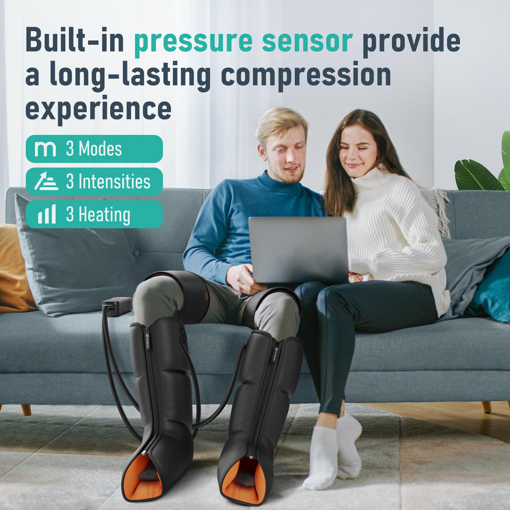 QUINEAR leg massager LCD control panel simplifies setup and use