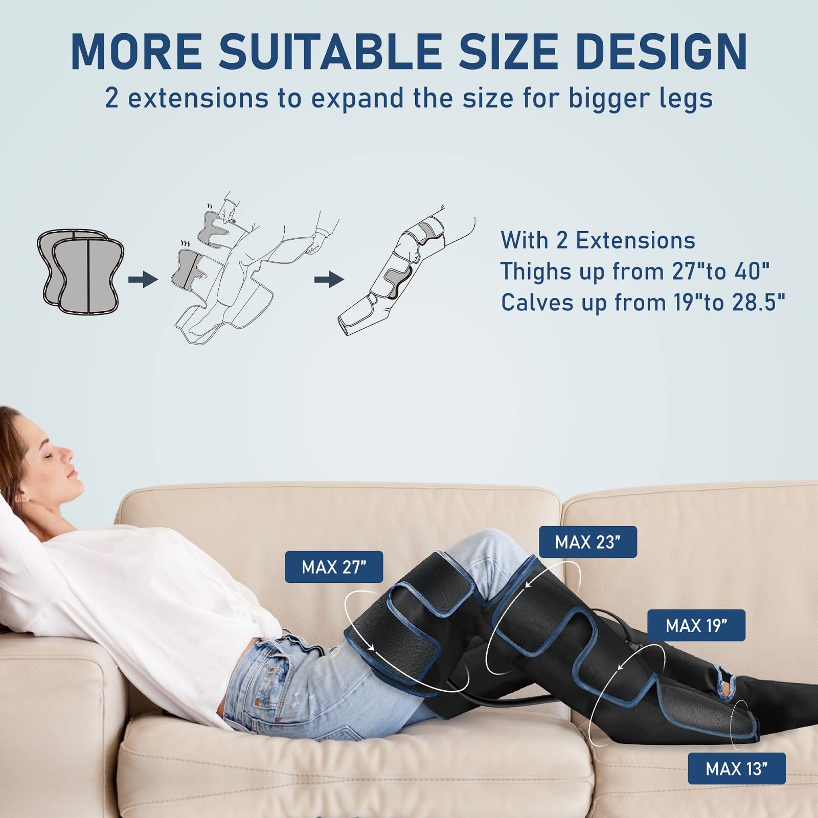 QUINEAR leg massager portable storage bag makes travel and home use easy.