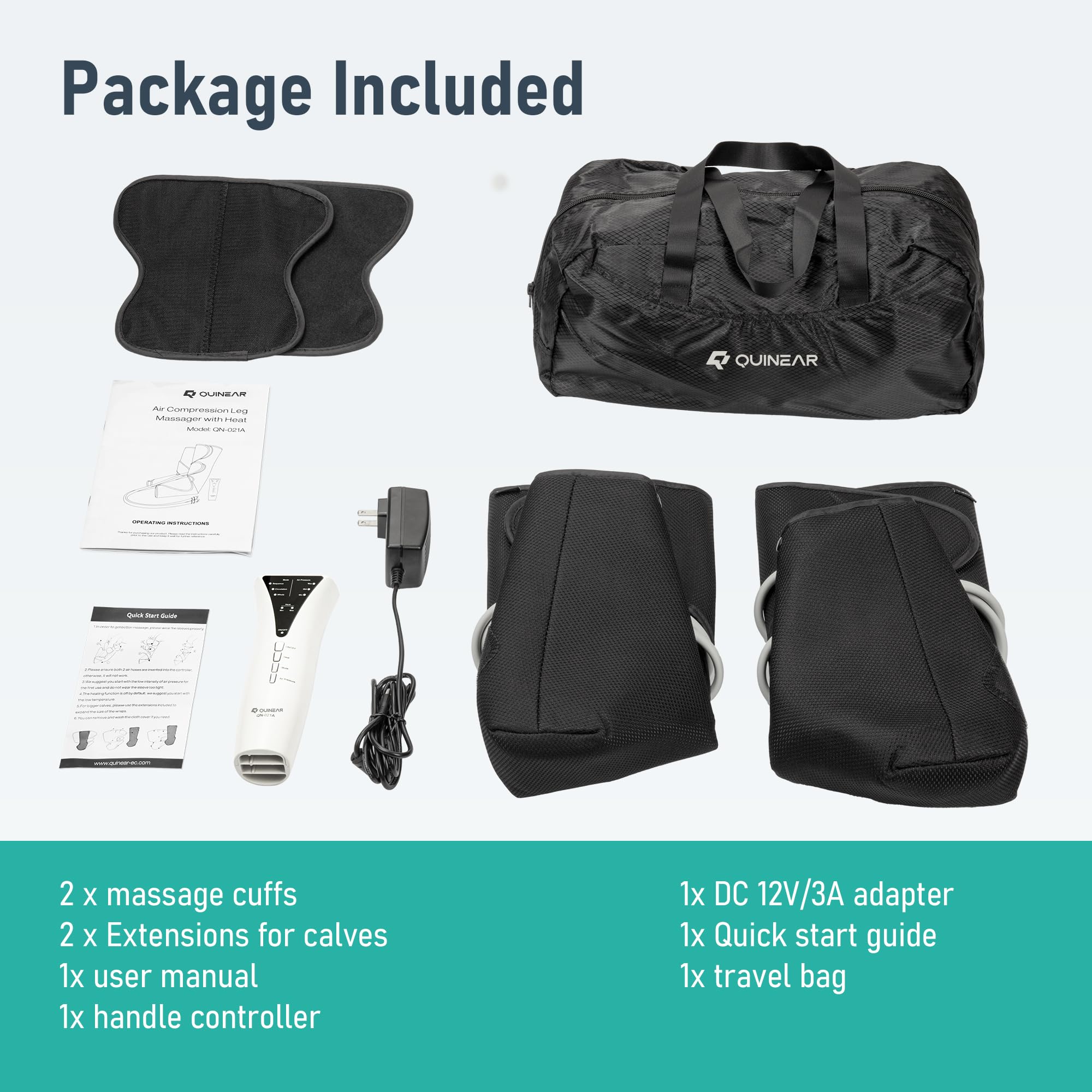 QUINEAR leg massager compact design for under-desk use