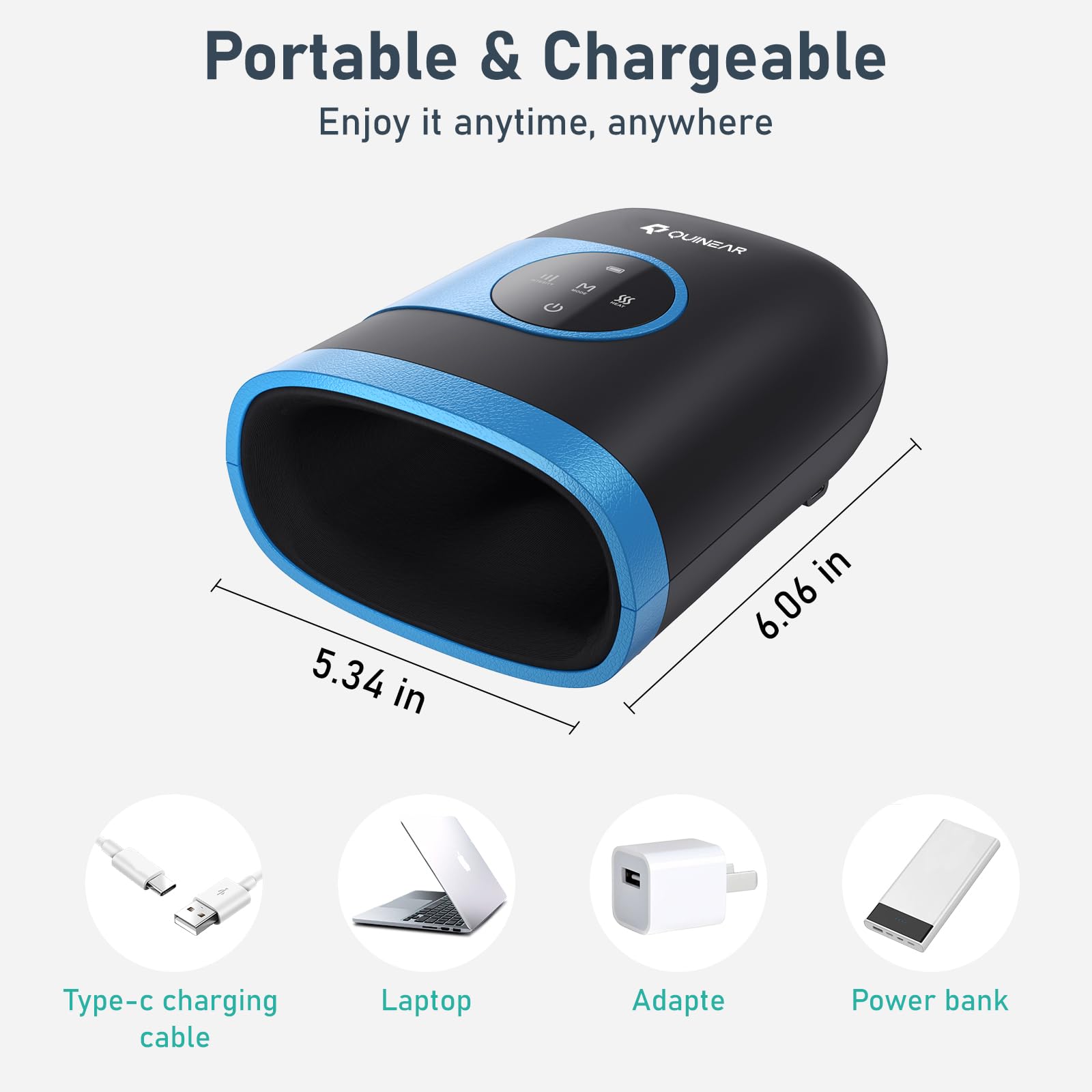 QUINEAR portable massager is ideal for home, office, and travel