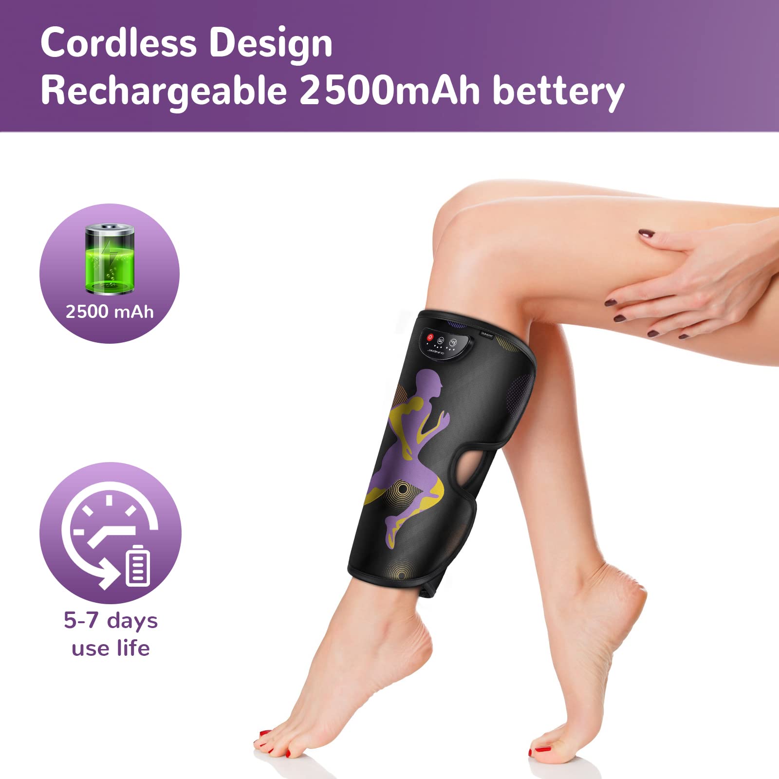 Quinear calf strap wrap enabling easy wearing around the leg.