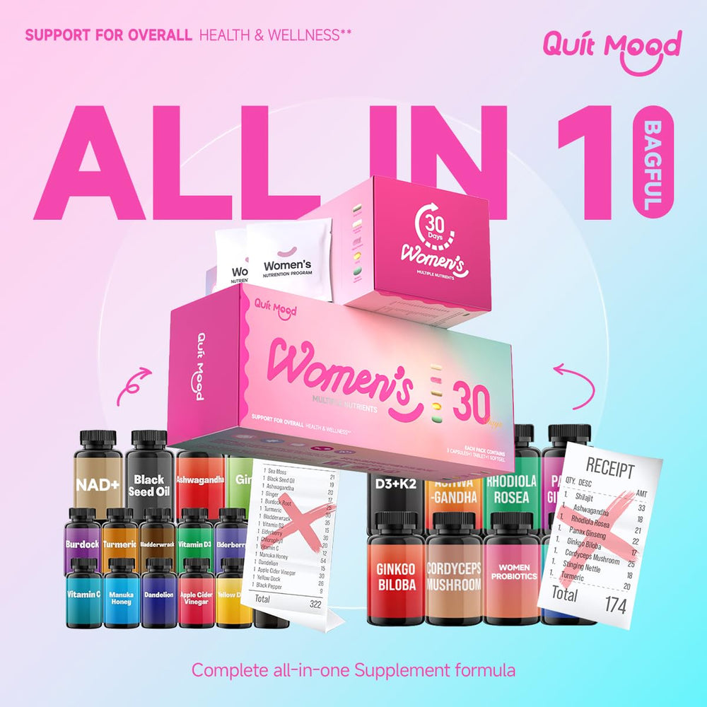 Quit Mood NR1000 energy capsules in pack for sustained daily energy