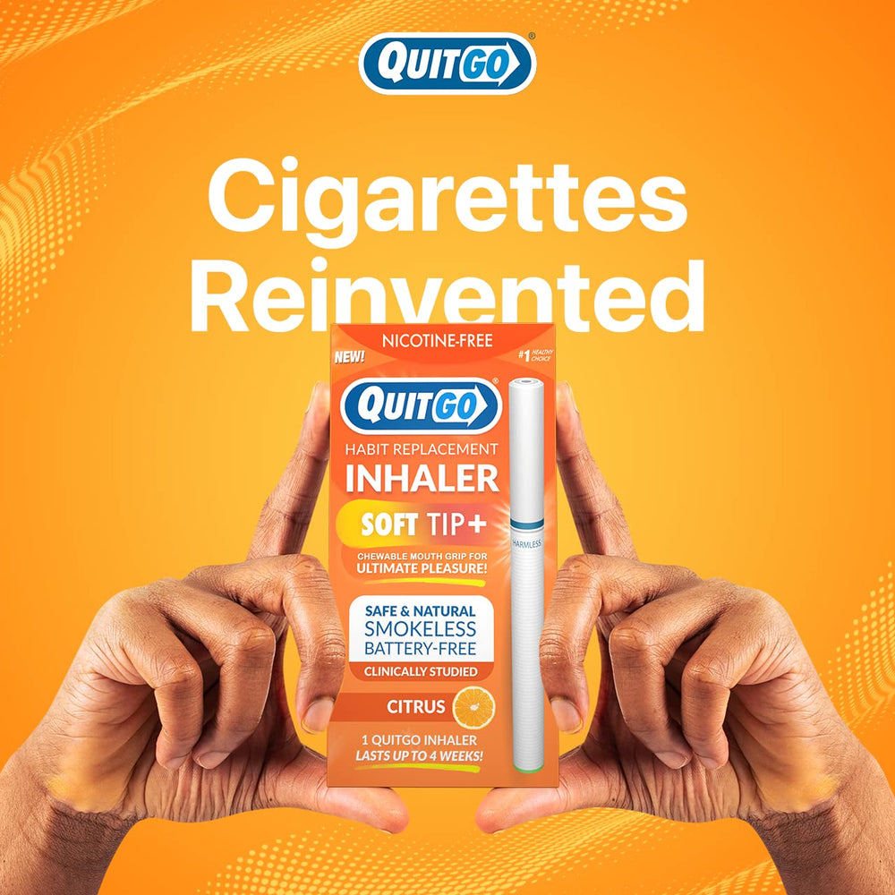 One-pack QuitGo inhaler ready for quick use.