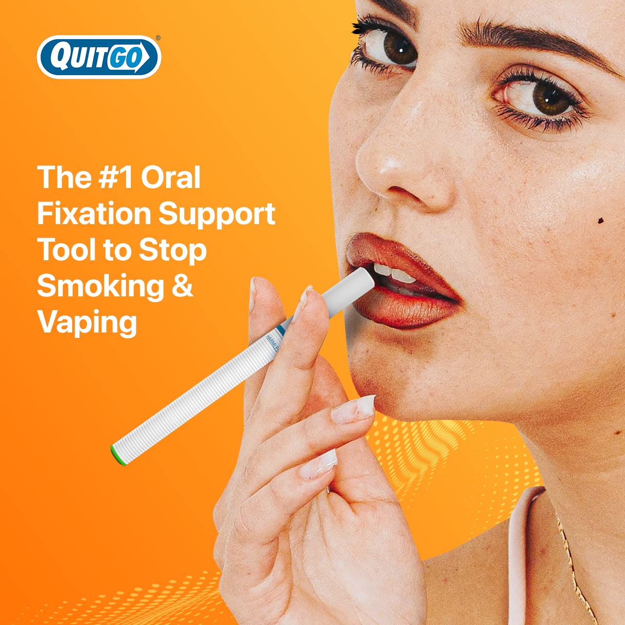 Clinically studied design badge on QuitGo packaging.