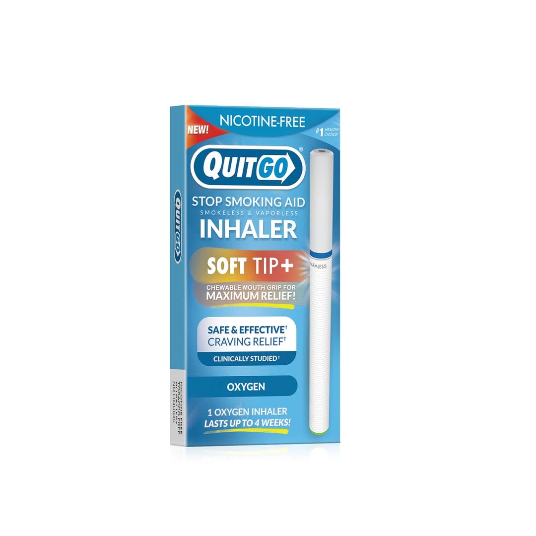 QuitGo oxygen inhaler with soft-tip for on-the-go craving relief