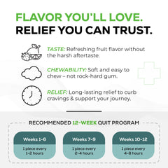 Quitine Nicotine Gum 2mg Fruit Flavor 240-count box emphasizes value-packed savings.