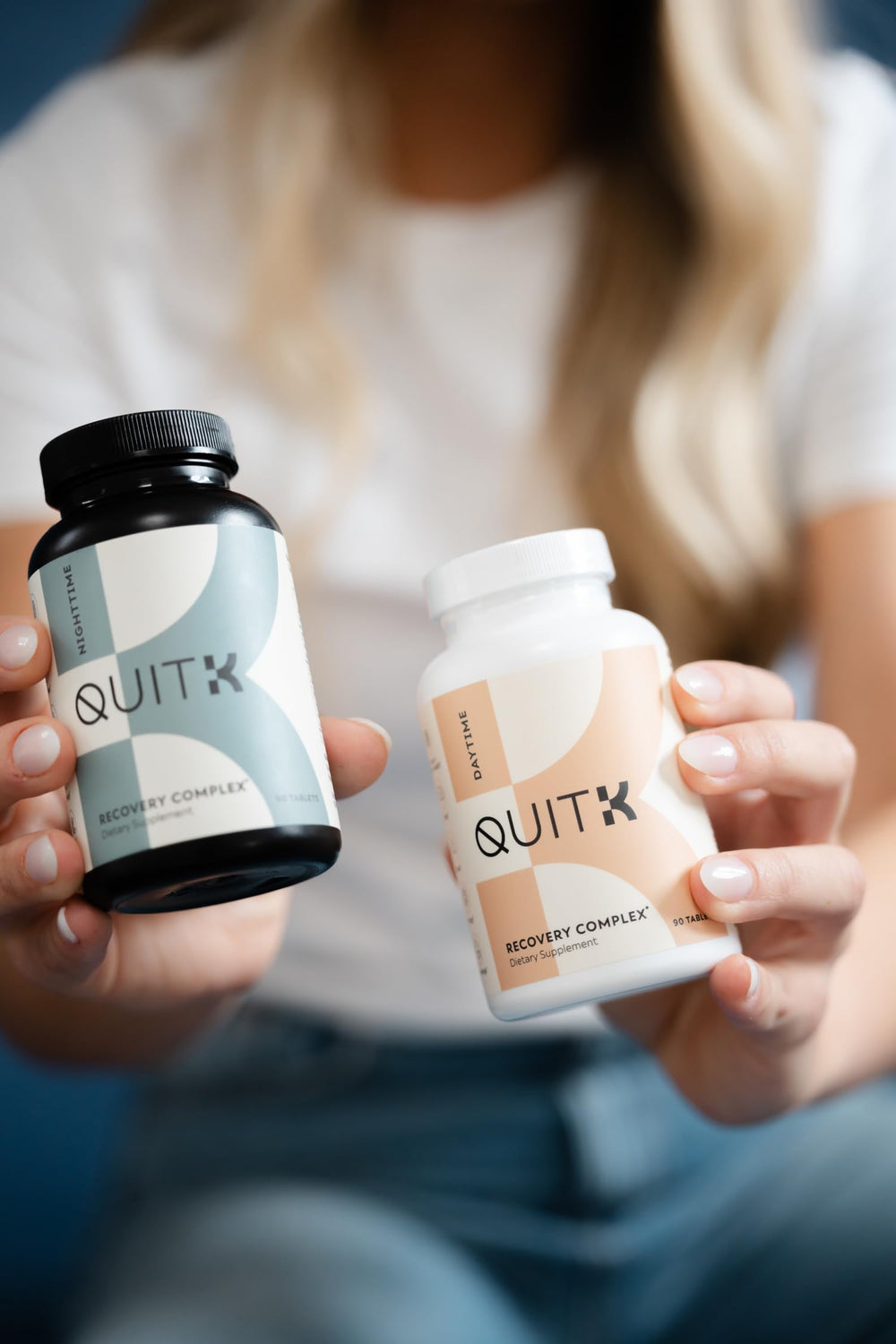 QuitK Recovery morning routine image shows simple daily intake.