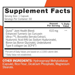 Qunol 5-in-1 capsules close-up highlighting fast-acting formula.