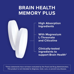 Close-up of Qunol Brain Health Memory Plus capsules with smooth coating for easy swallowing.