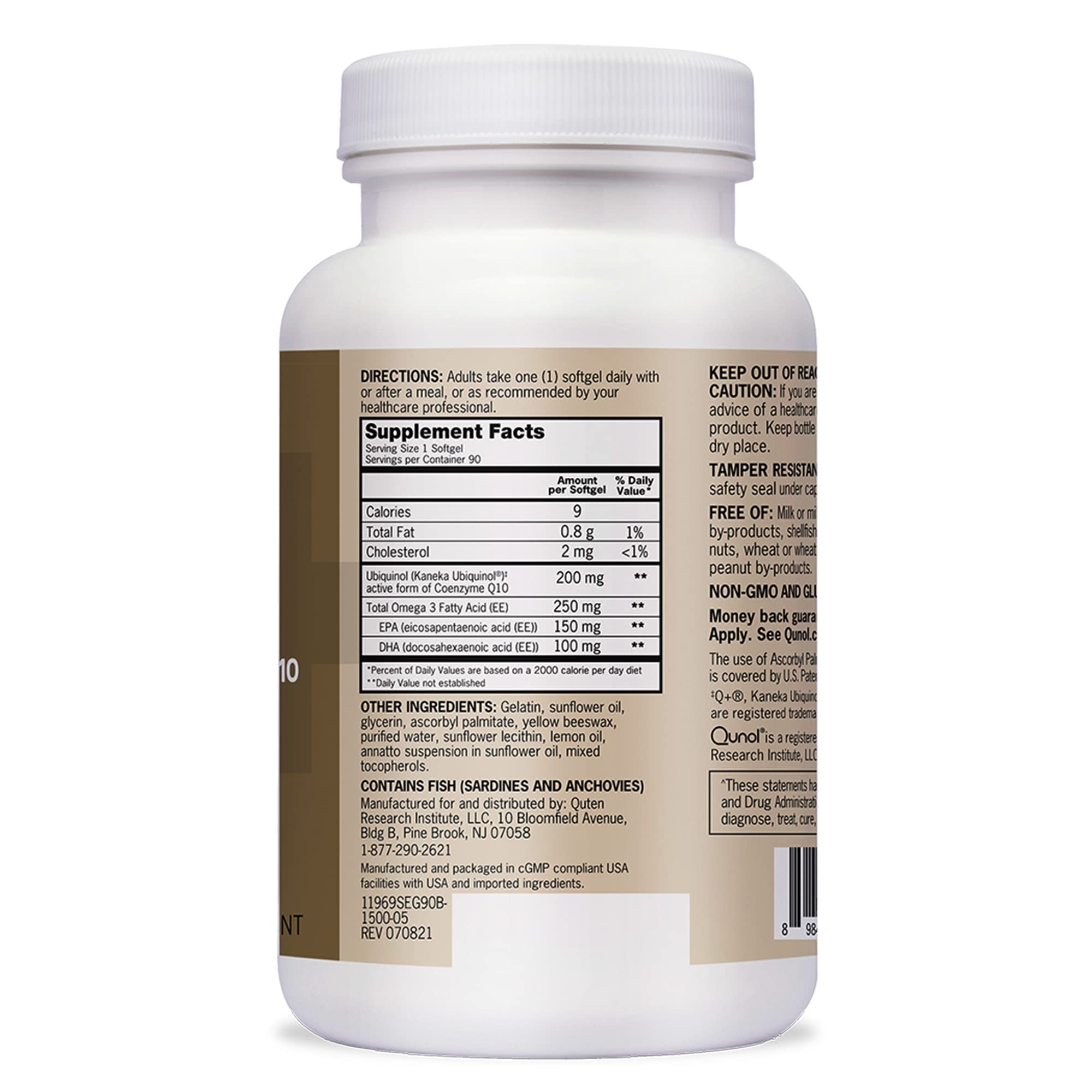 Qunol Plus omega-3 coq10 support for daily antioxidant intake.