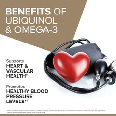 Qunol Plus bottle nutrition label closeup highlights key ingredients and daily values.
