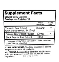Qunol Turmeric Curcumin ginger capsules close up showing 95% curcuminoids for antioxidant support