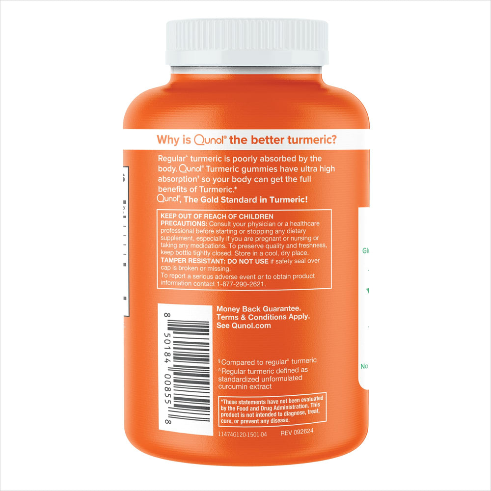 Qunol Turmeric Gummies 120-count bottle provides a two-month supply.