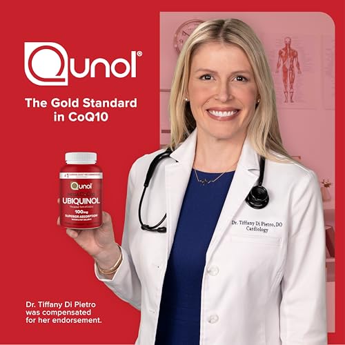 Qunol ubiquinol 100mg softgels energy visual – daily vitality support.