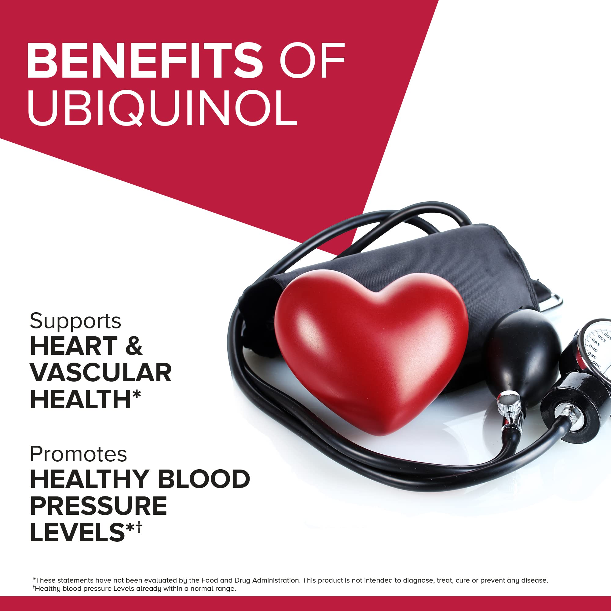 Qunol ubiquinol 100mg softgels label – gluten-free claim visible.