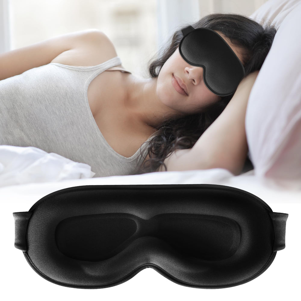 Antifaz 3D contorneado de QUWOLACE, ergonómico para dormir sin presión.