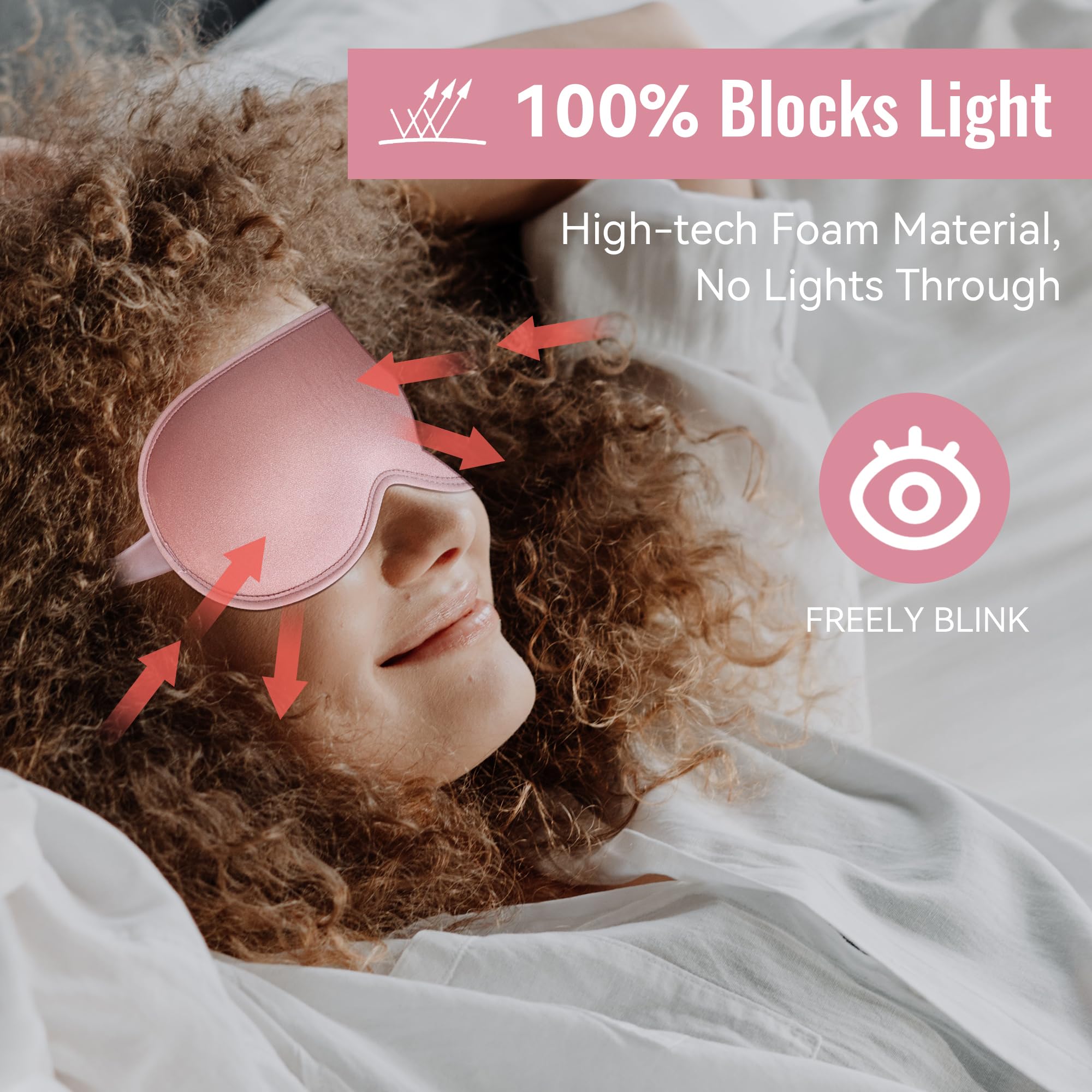 QUWOLACE Pink Sleep Mask stylish color option for nighttime routines