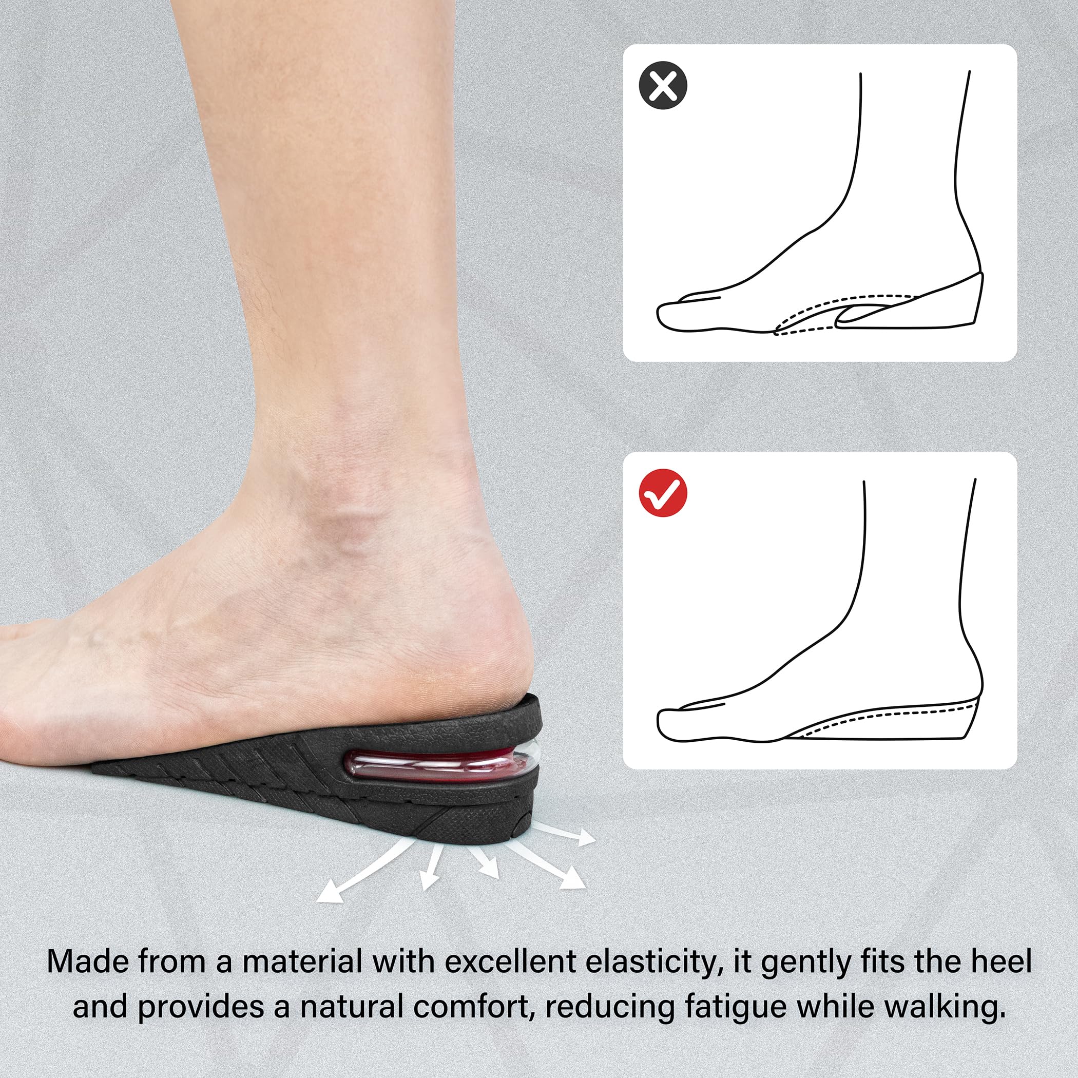 Quxiang height increase insoles fit with most shoes, including sneakers and boots