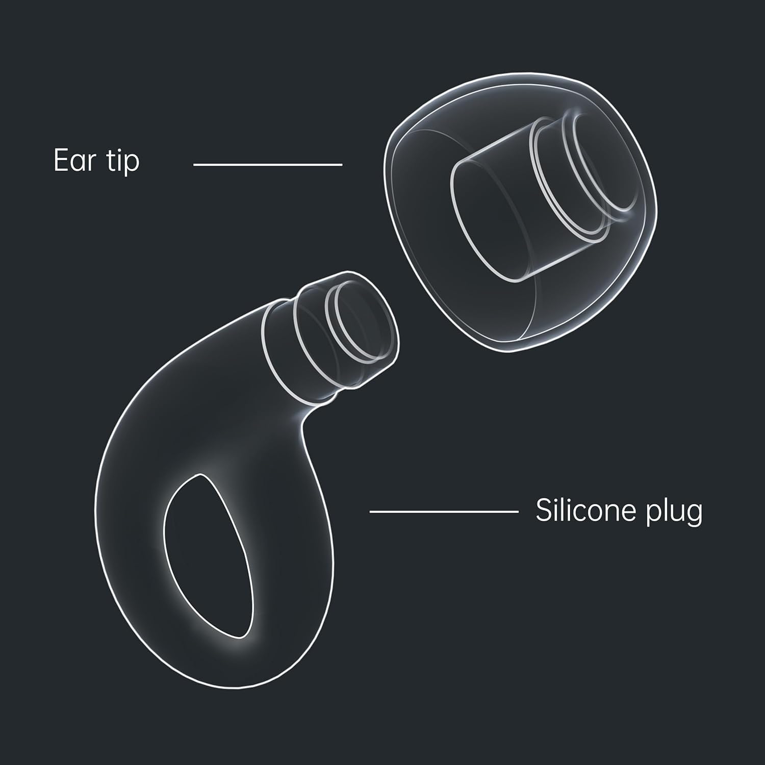 QWH earplugs packaged with tips and case for complete portable protection.