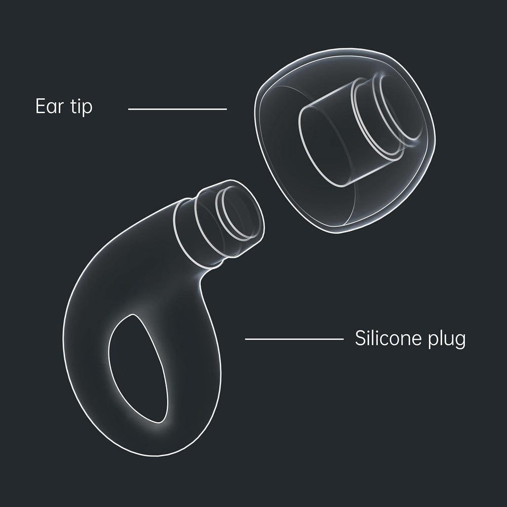 QWH earplugs packaged with tips and case for complete portable protection.