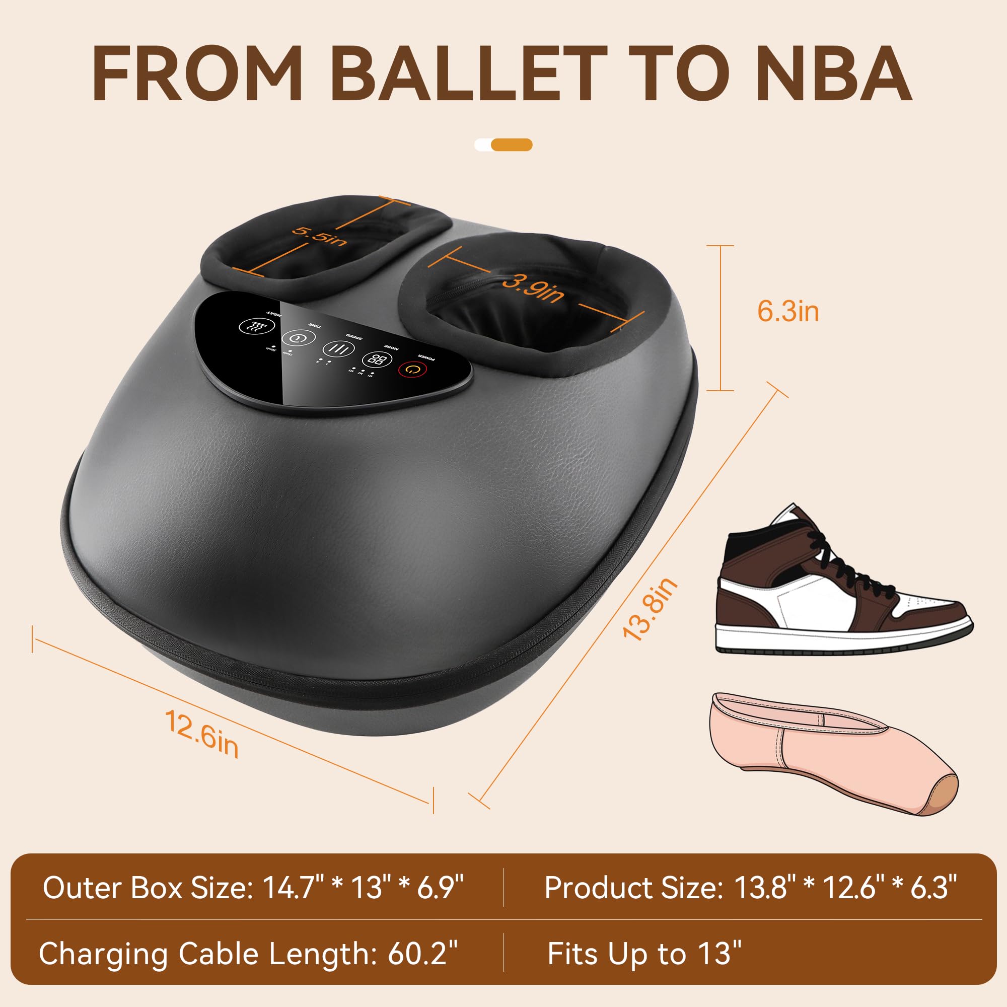 360° airbags of the QXC Foot Massager delivering enveloping massage