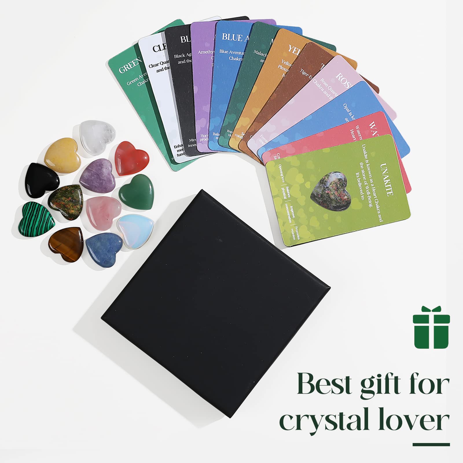 QYDCX heart crystal tigers-eye aids concentration and confidence