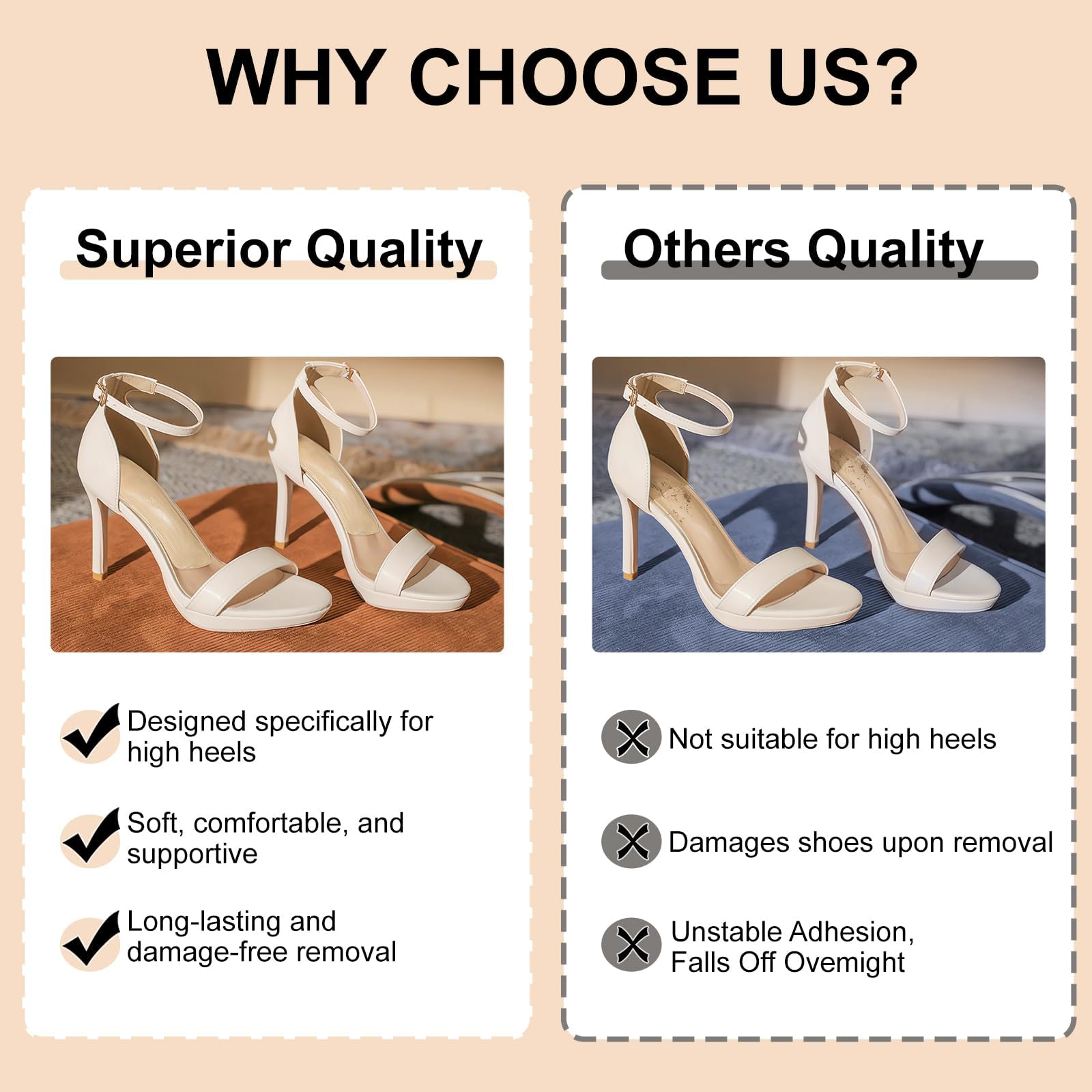 QZFQZF heel inserts ergonomic design supports natural foot posture.