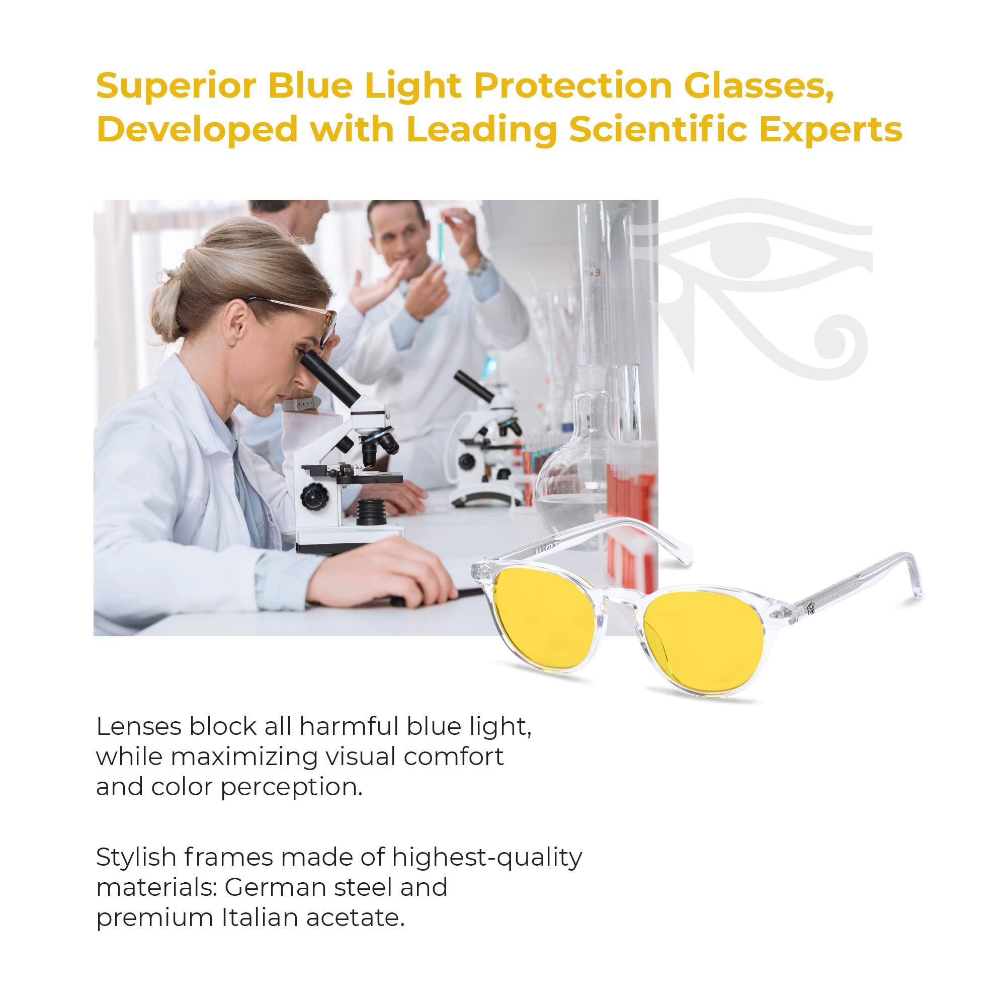 Ra Optics Clyde-frame office daily use supports sustained focus during work and study.