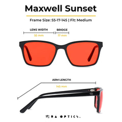 Side profile emphasizes durable arms for daily post-sunset use.