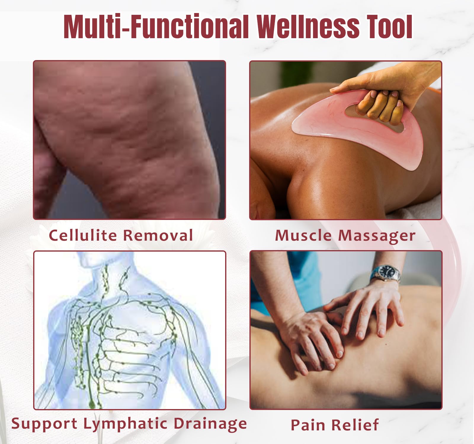 RAAFI gua sha tool for legs delivers deep tissue massage and improved circulation.
