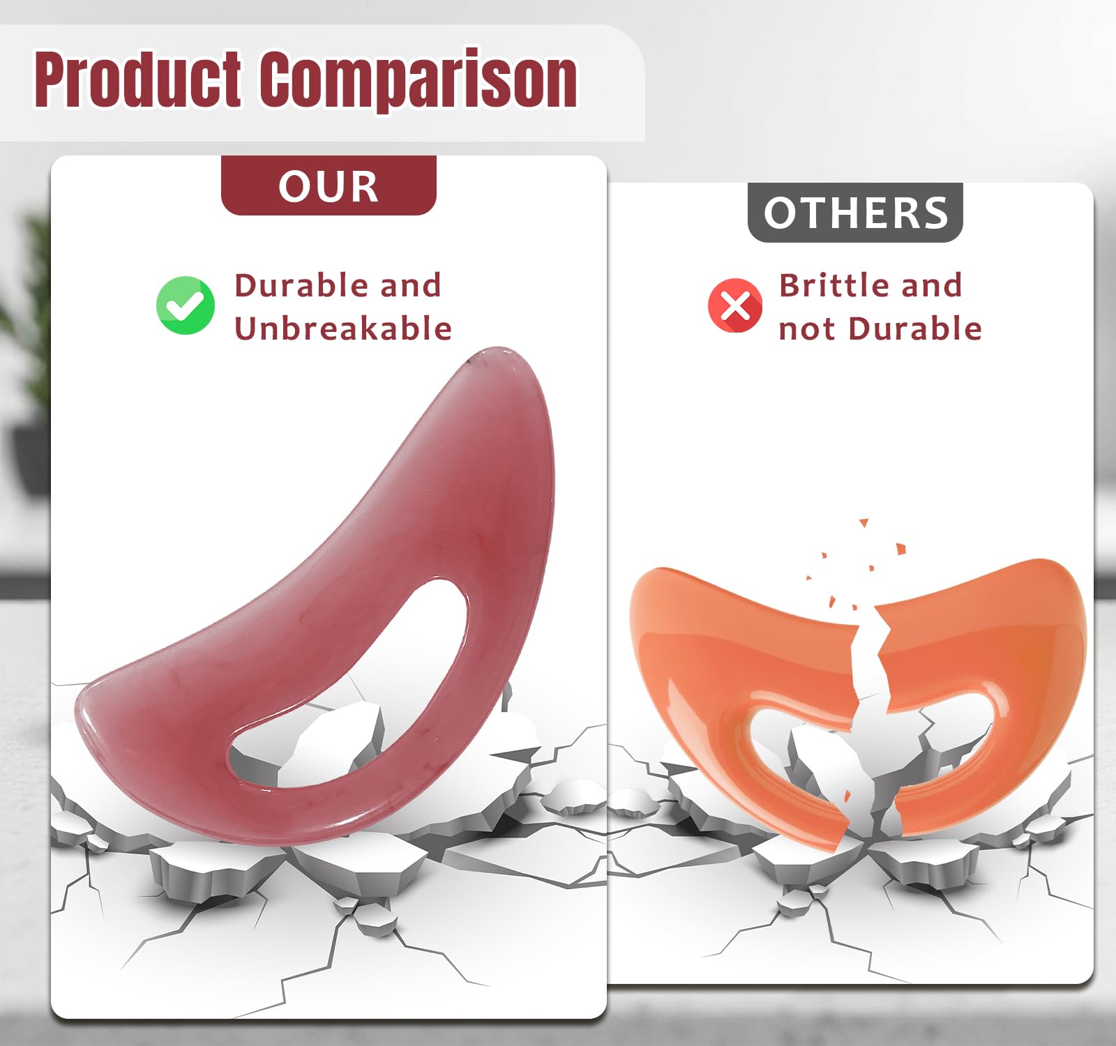 RAAFI gua sha tool crafted from natural resin feels smooth on skin.