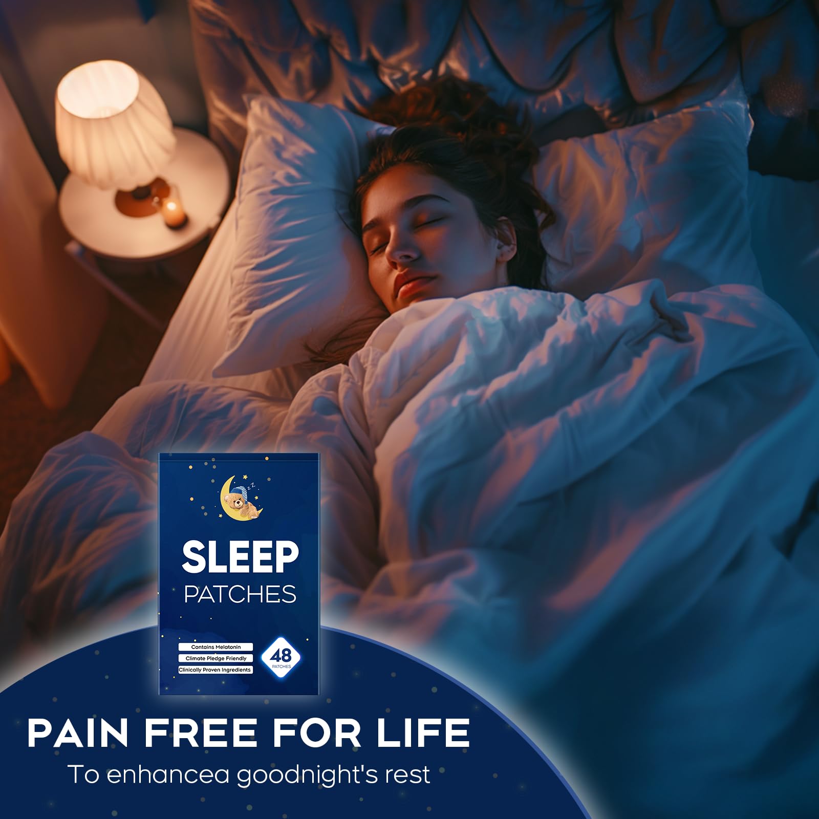 RAAYAM patch applied to the arm, simple sleep support on skin