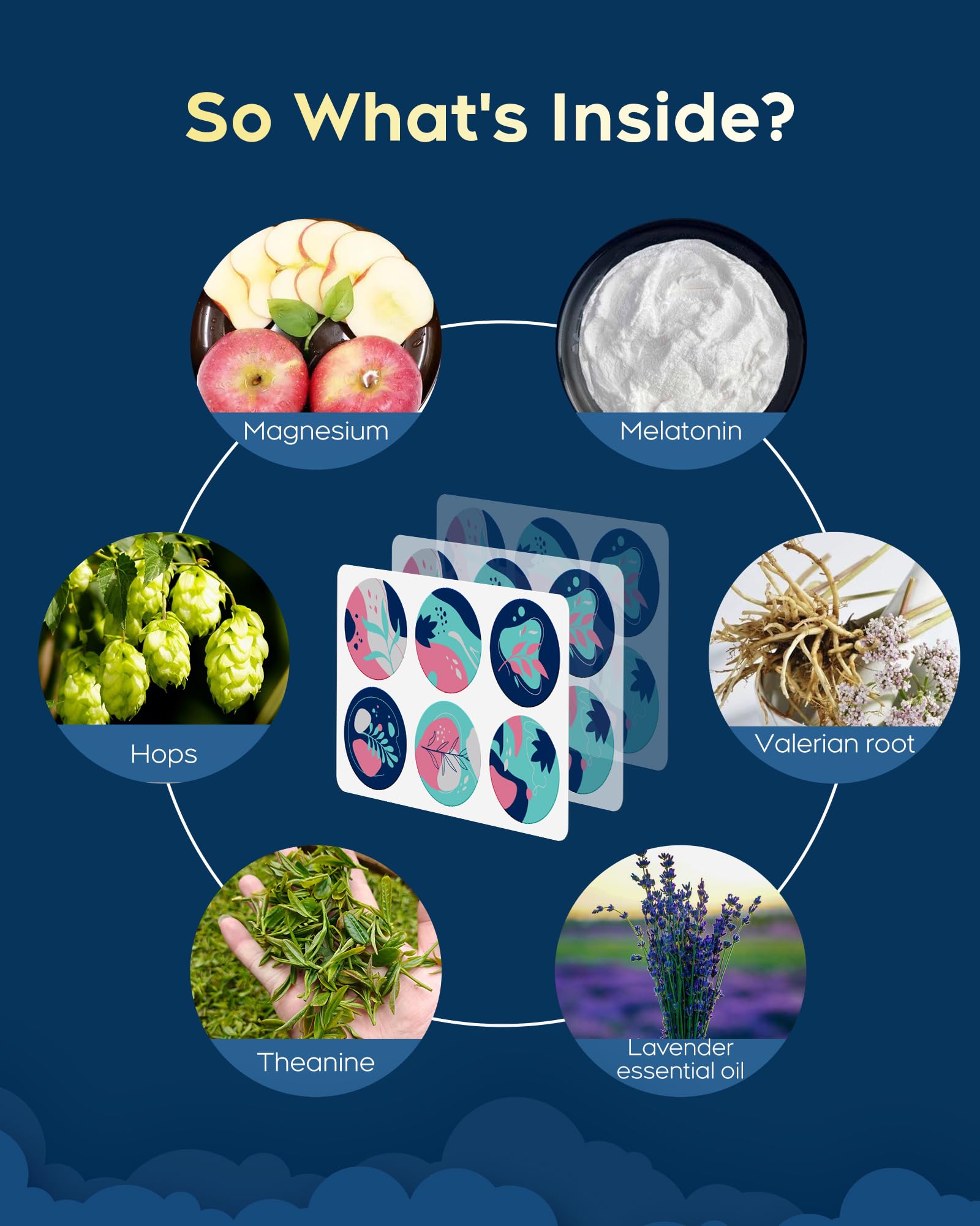 RAAYAM Sleep Patch closeup shows discreet, skin-friendly design for overnight wear.