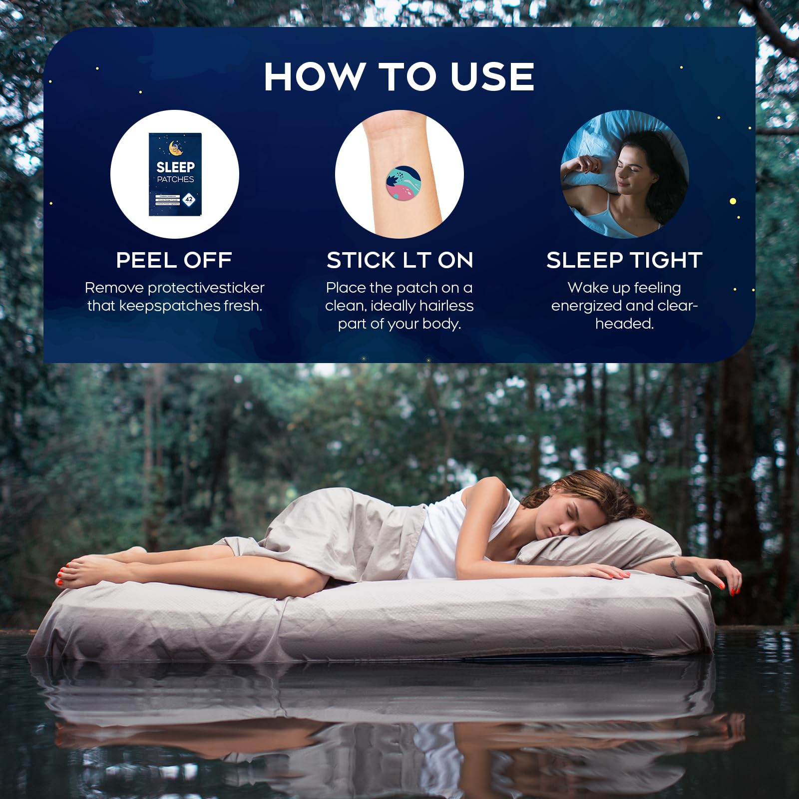RAAYAM Sleep Patch worn on forearm at night