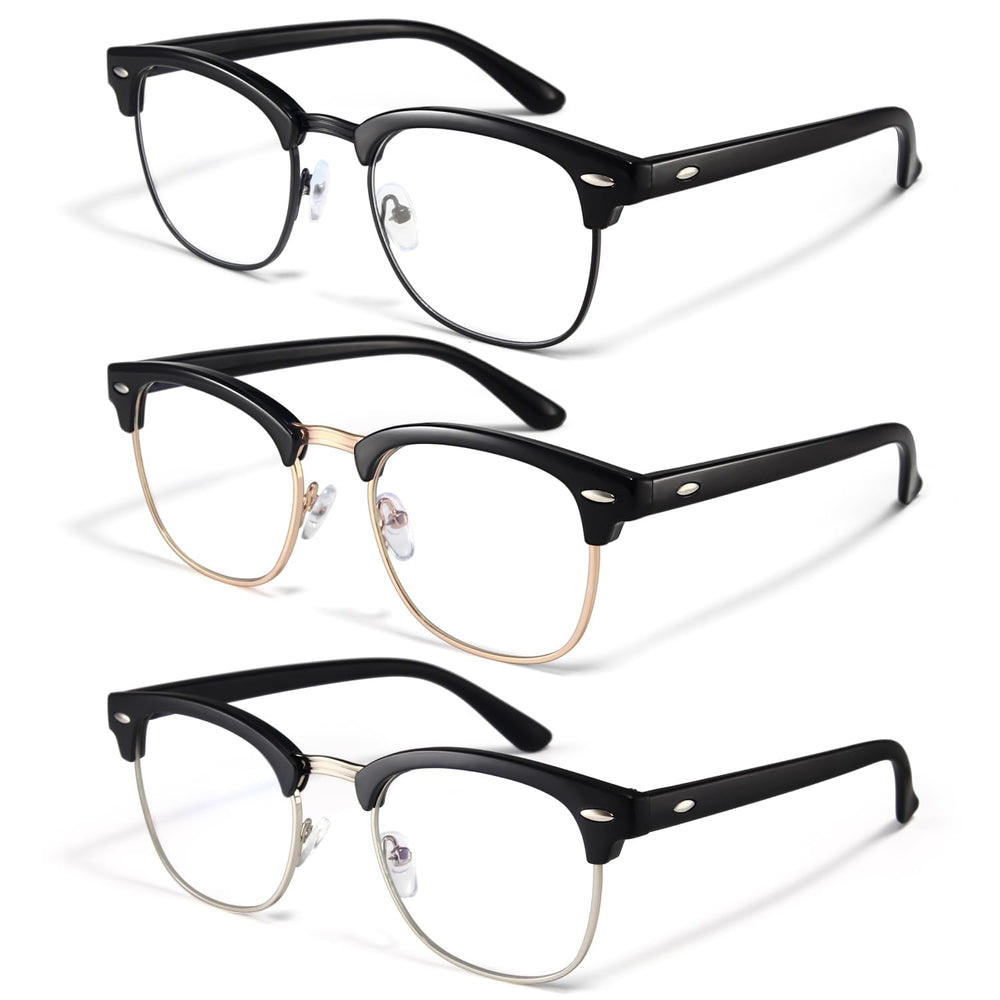 Racico blue light glasses front view with UV protection for screen time relief.