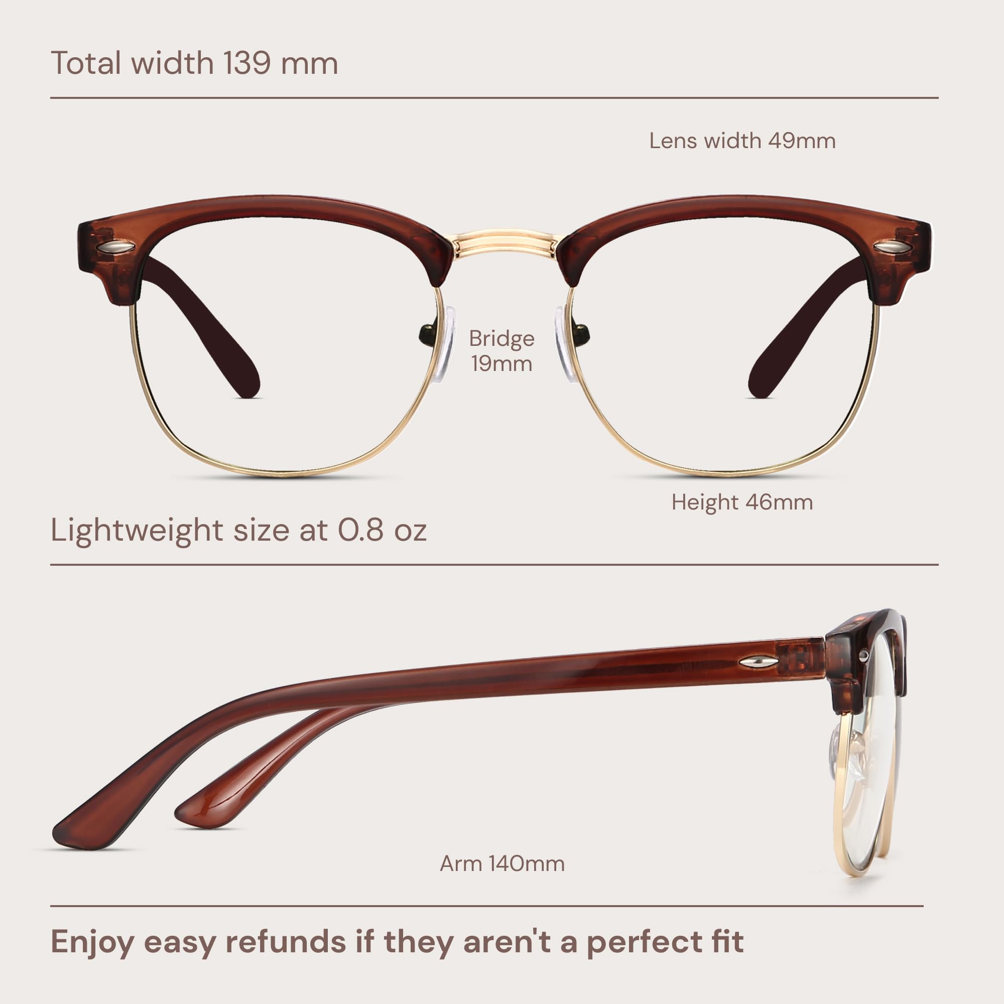 Racico computer glasses with anti-glare lenses for clear screens