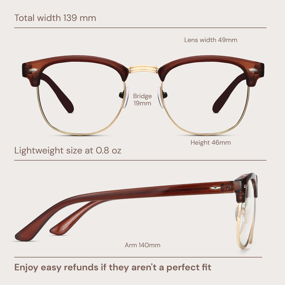 Racico computer glasses with anti-glare lenses for clear screens