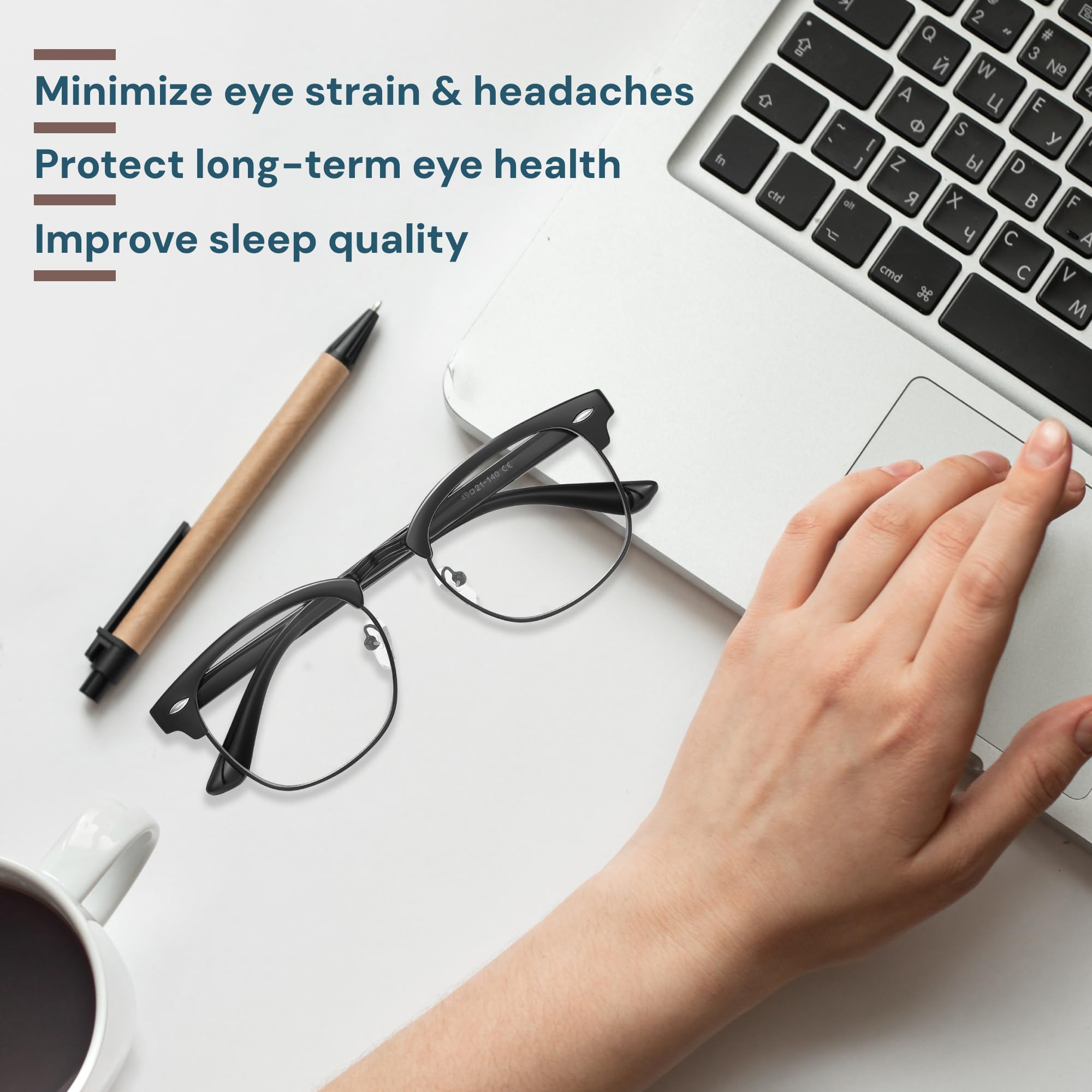 Racico durable blue light glasses in a sleek design