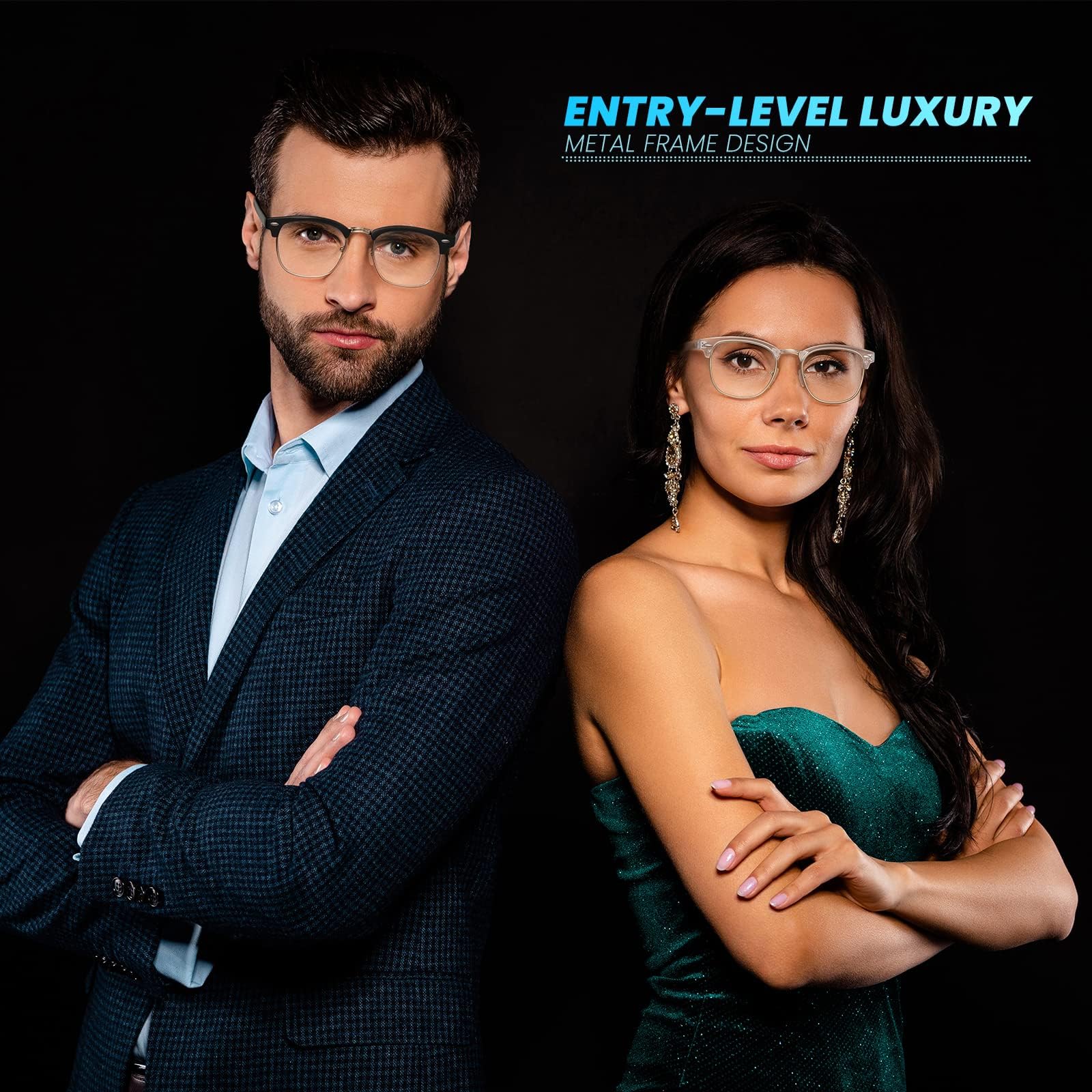 Racico mixed-material frame styling for a modern, versatile look.