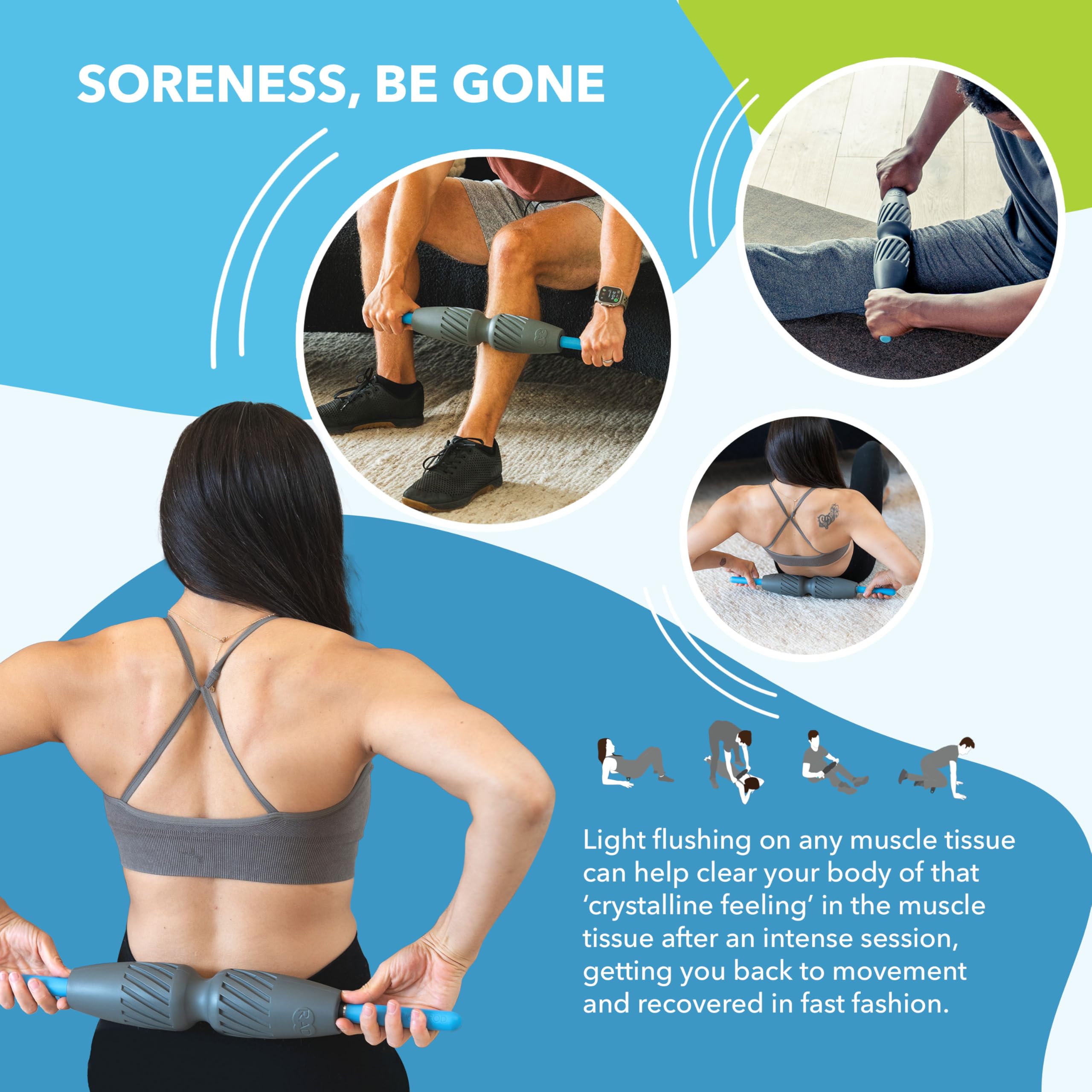 RAD 2-in-1 roller-stick triggers point relief for forearms