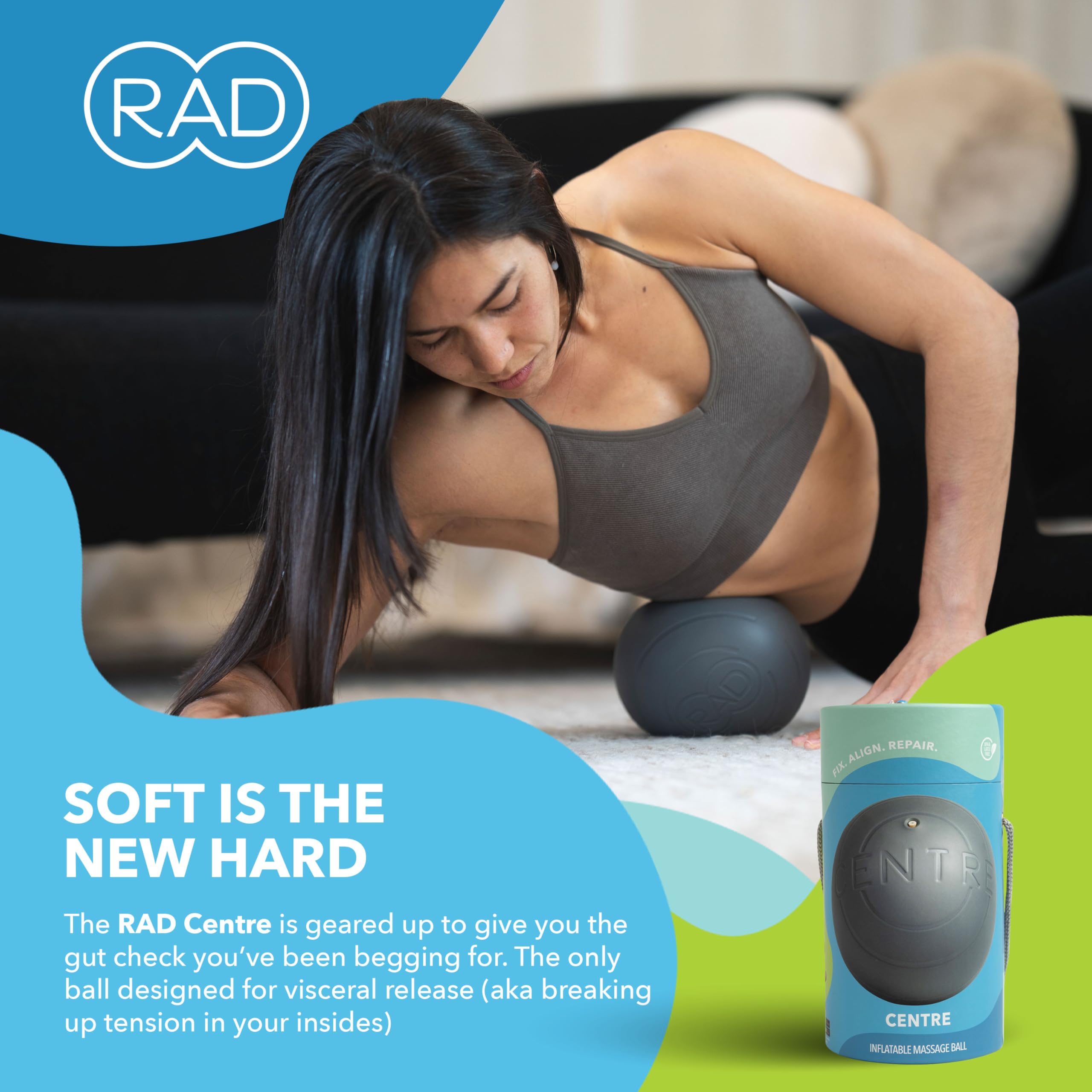 RAD Centre serratus-mobility promotes scapular stability and upper body freedom.