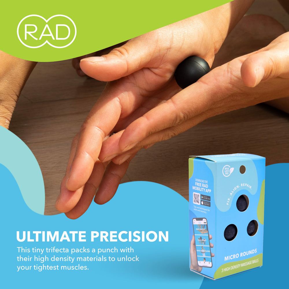 RAD Micro Rounds foot arches stretches for improved mobility.