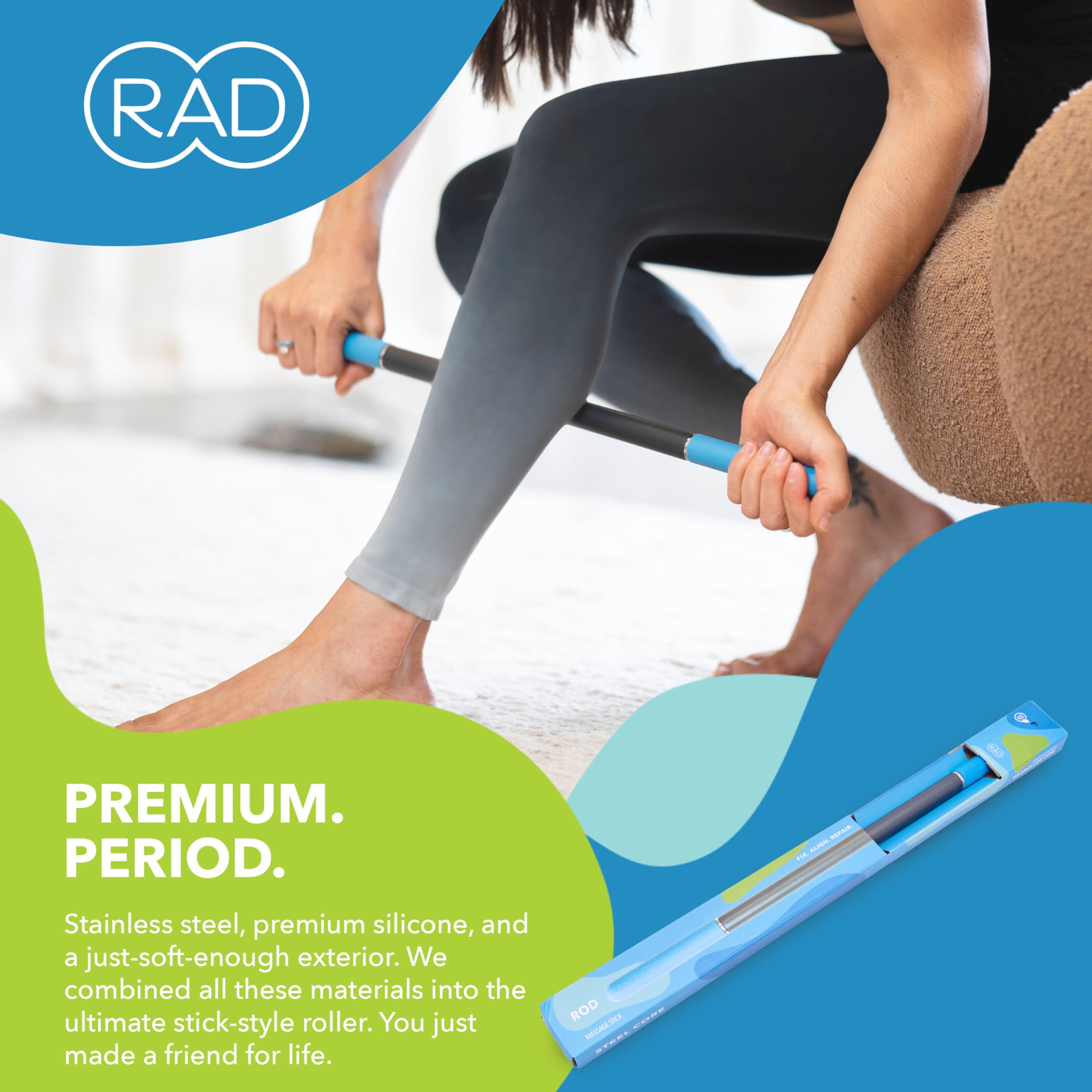 RAD Rod EVA wrap is easy to wipe clean after workouts.