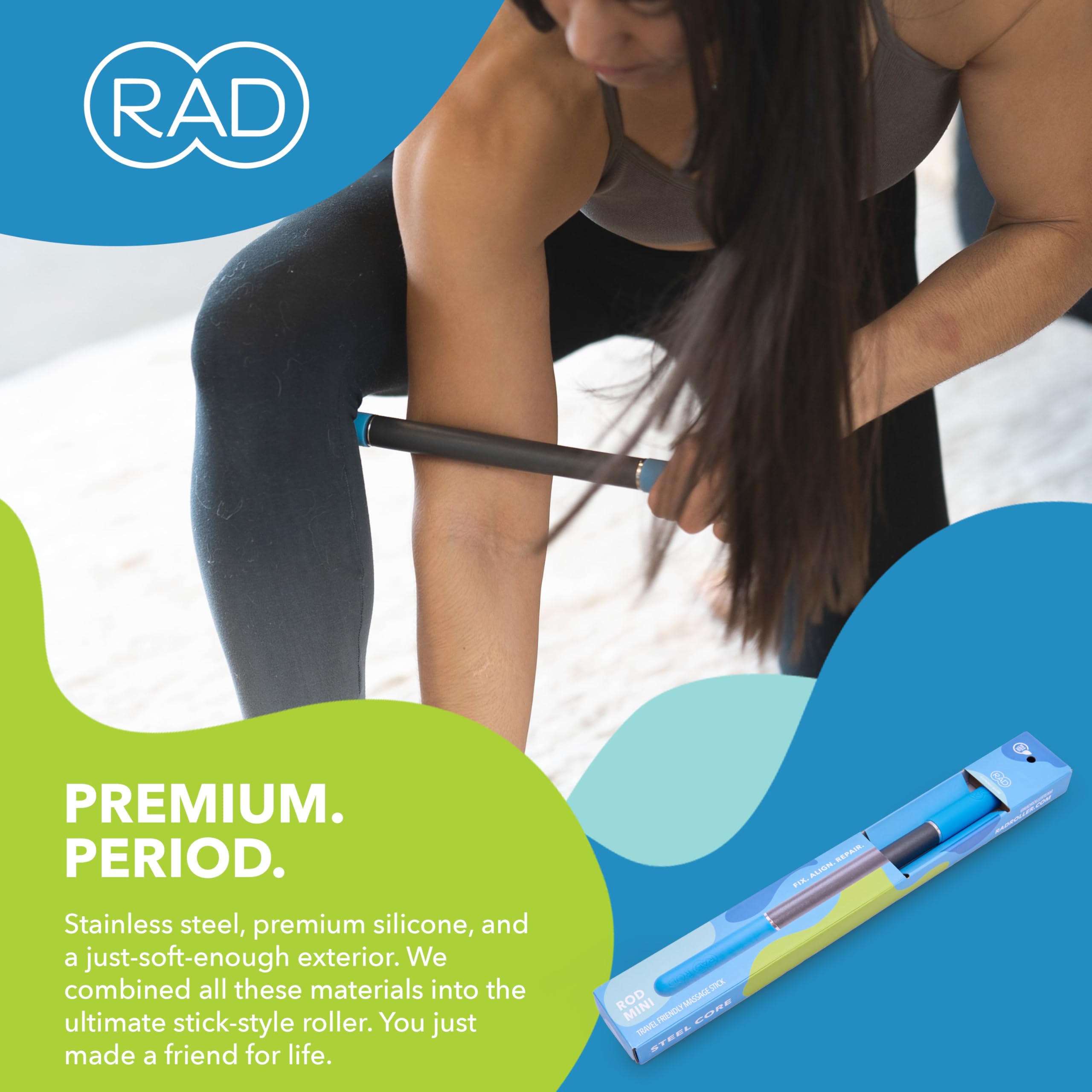 RAD Rod Mini targets IT bands and quads for focused relief