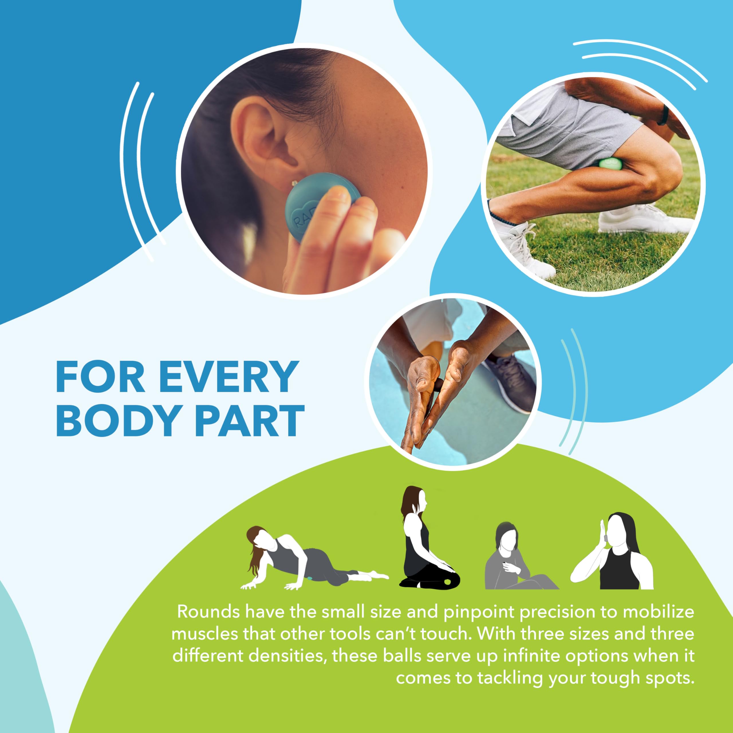 RAD Rounds black firm ball for intense trigger point relief.