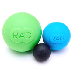 RAD Rounds green soft ball closeup for gentle deep tissue relief.