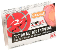 Radians custom molded earplugs orange kit enabling quick at-home molding