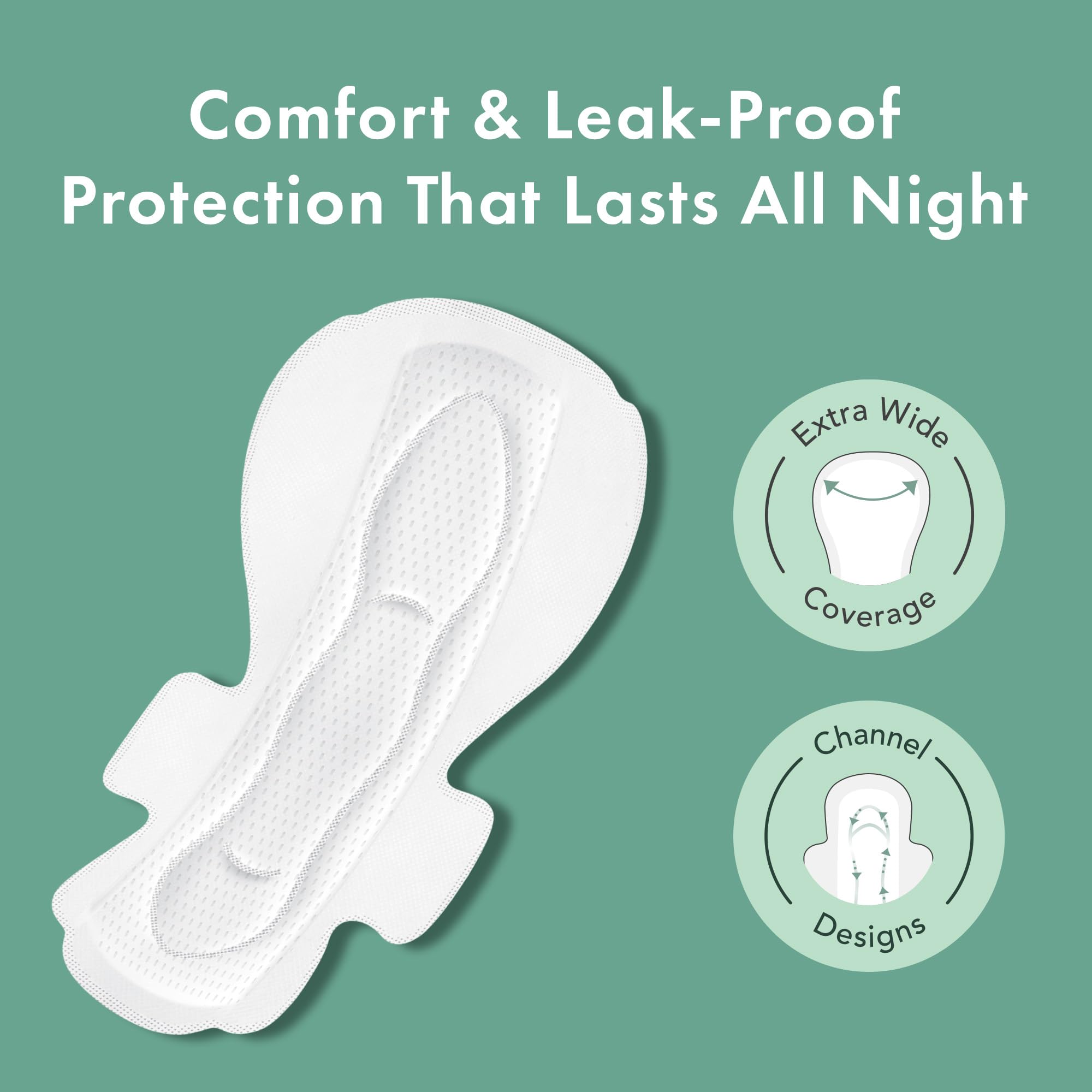Rael heavy-absorbency overnight pad for dry, uninterrupted sleep
